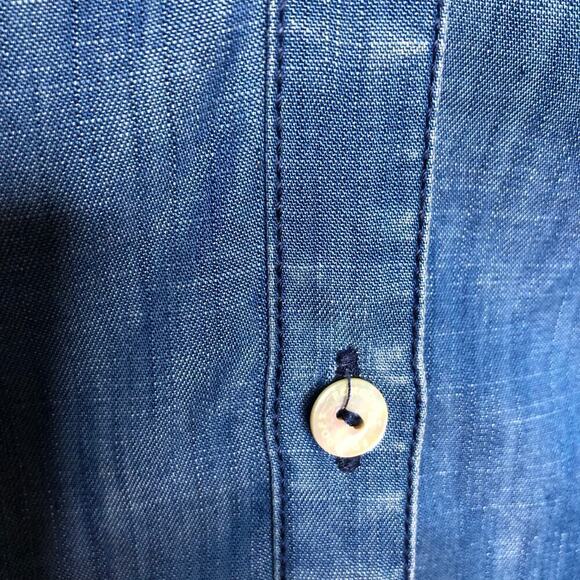 Foxcroft Women's Button-up Shirt Tencel Long Sleeve Shirt Color Block Retro - Picture 8 of 13